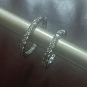 Lafonn Inside Out Simulated Diamond Oval hoop earrings